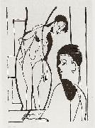Ernst Ludwig Kirchner, Artist and female modell